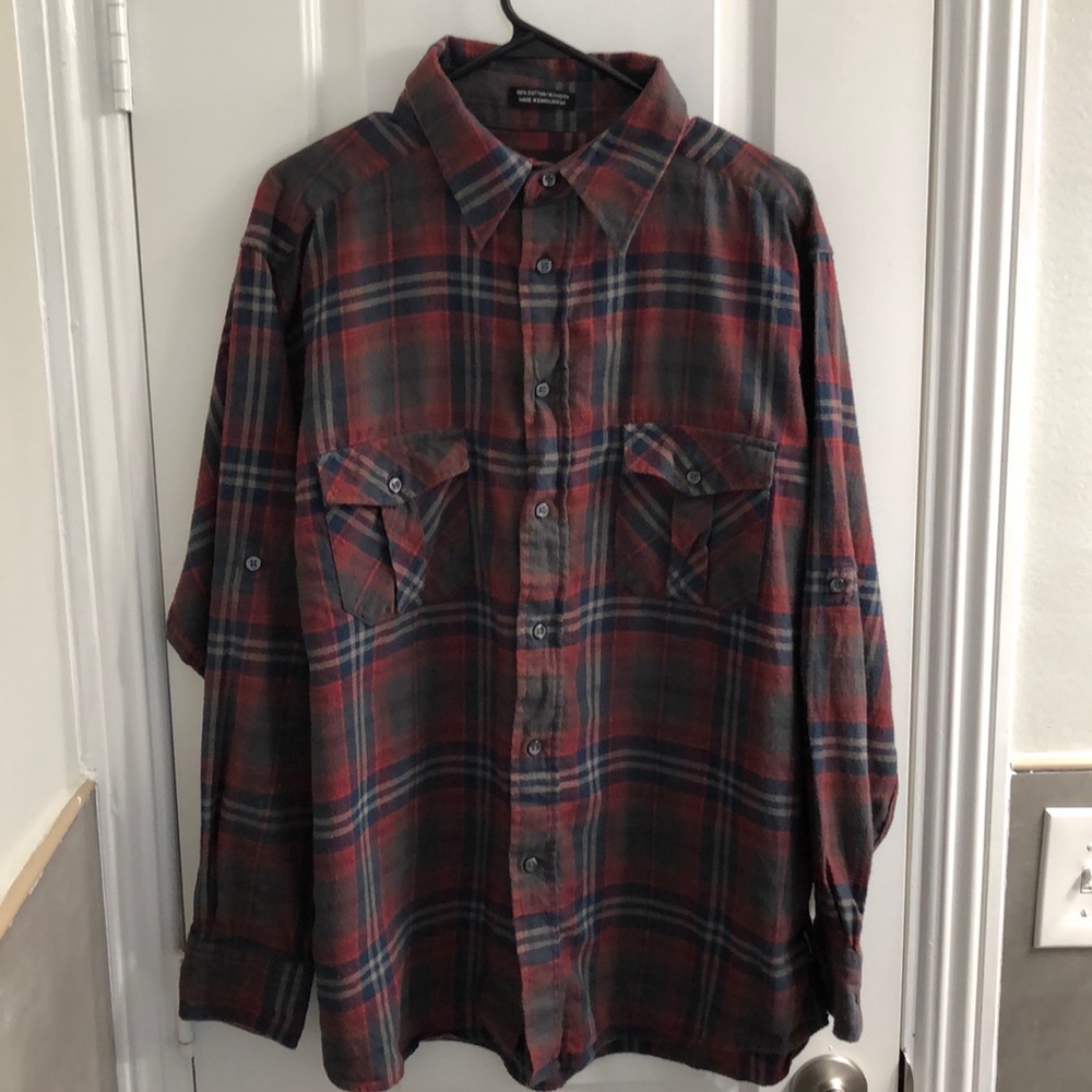 Men’s long sleeve casual bottom up shirt